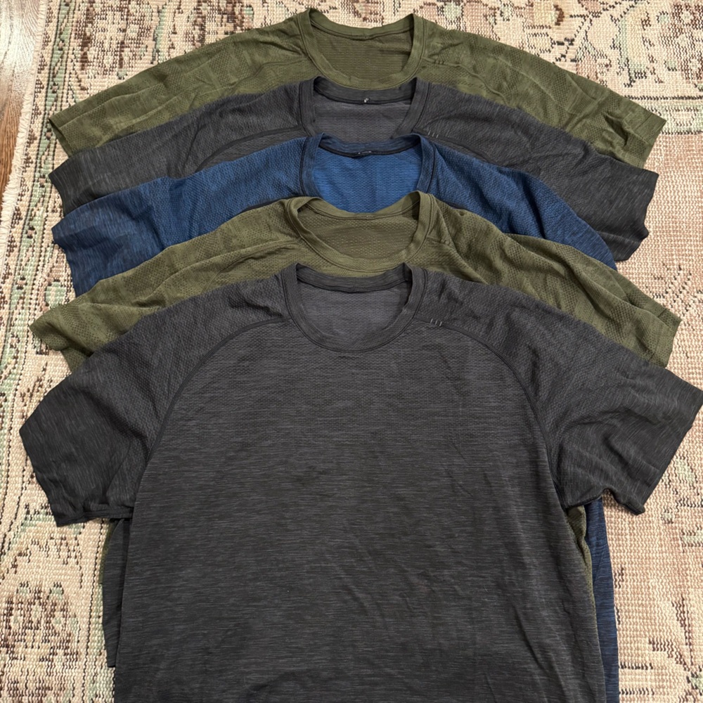 5 Lululemon Men’s Metal Vent Tech Short Sleeve Tees - all sizes XL
